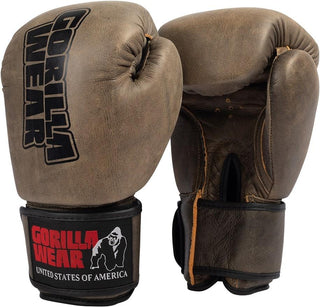 Gorilla Wear Yeso Boxing Gloves - Vintage Brown - Urban Gym Wear