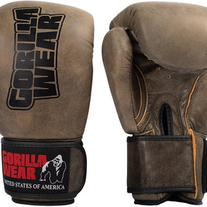 Gorilla Wear Yeso Boxing Gloves - Vintage Brown - Urban Gym Wear