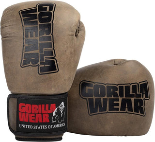 Gorilla Wear Yeso Boxing Gloves - Vintage Brown - Urban Gym Wear