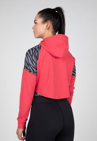 Gorilla Wear Zion Cropped Hoodie - Red - Urban Gym Wear