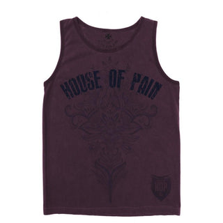 House Of Pain Watermark Wide Neck Strap Tank - Burgundy - Urban Gym Wear