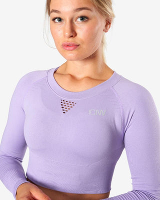 ICIW Dynamic Seamless Long Sleeve Crop Top - Light Lilac - Urban Gym Wear