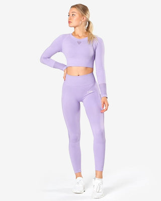 ICIW Dynamic Seamless Long Sleeve Crop Top - Light Lilac - Urban Gym Wear