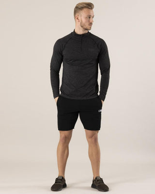 ICIW Long Sleeve Seamless 1-4 Zipper - Graphite Melange - Urban Gym Wear