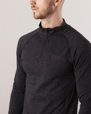 ICIW Long Sleeve Seamless 1-4 Zipper - Graphite Melange - Urban Gym Wear