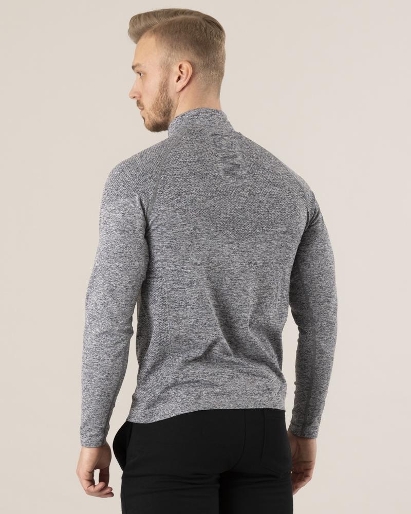ICIW Long Sleeve Seamless 1-4 Zipper - Grey Melange - Urban Gym Wear