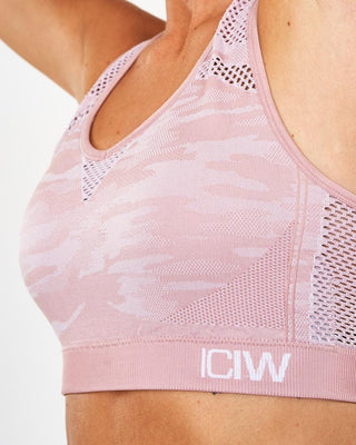 ICIW Seamless Sport Bra Camo - Dusty Pink - Urban Gym Wear