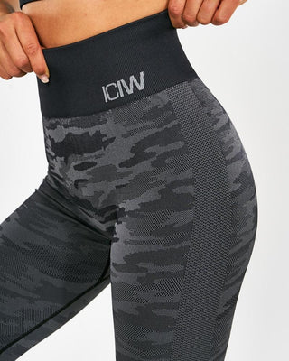 ICIW Seamless Tights Camo - Dark Grey - Urban Gym Wear