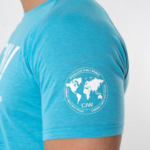 ICIW Split Print Tri-Blend T-Shirt - Blue - Urban Gym Wear
