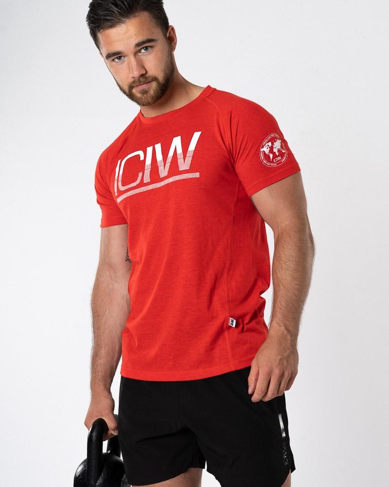 ICIW Split Print Tri-Blend T-Shirt - Red - Urban Gym Wear