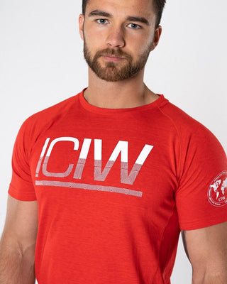 ICIW Split Print Tri-Blend T-Shirt - Red - Urban Gym Wear