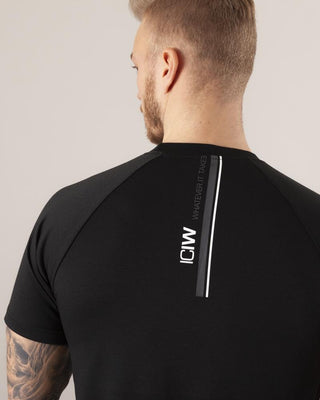 ICIW Training T-Shirt With Strip - Black - Urban Gym Wear