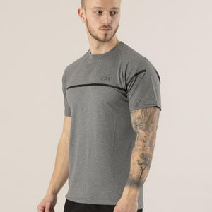 ICIW Training T-Shirt With Strip - Grey Melange - Urban Gym Wear