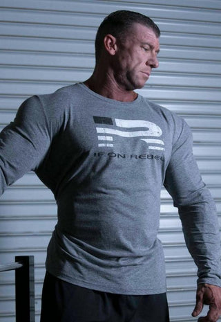 Iron Rebel Iron Patriot Long Sleeve - Grey - Urban Gym Wear