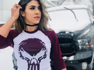 Iron Rebel Prep Mode Womens Raglan - White-Maroon - Urban Gym Wear