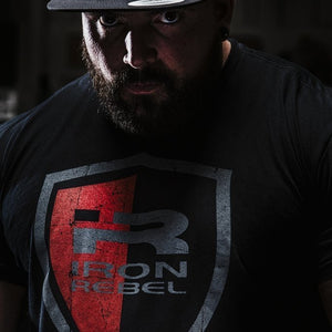 Iron Rebel Shield Tee - Black - Urban Gym Wear