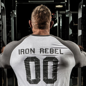 Iron Rebel Undefeated Raglan L-S - Grey - Urban Gym Wear