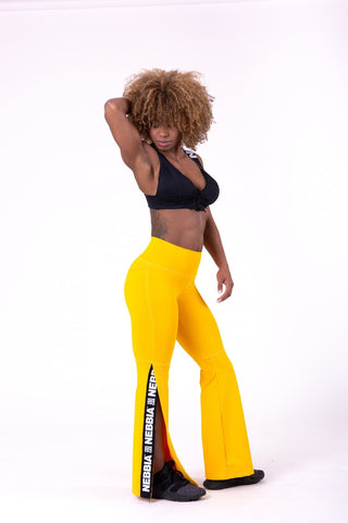 Nebbia 70s Fancy Flared Pants 667 - Yellow - Urban Gym Wear