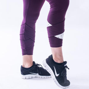 Nebbia Asymmetrical 7-8 Leggings 639 - Burgundy-Vanilla - Urban Gym Wear