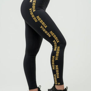 Nebbia Classic High Waist Leggings Intense Iconic 834 - Black/Gold - Urban Gym Wear