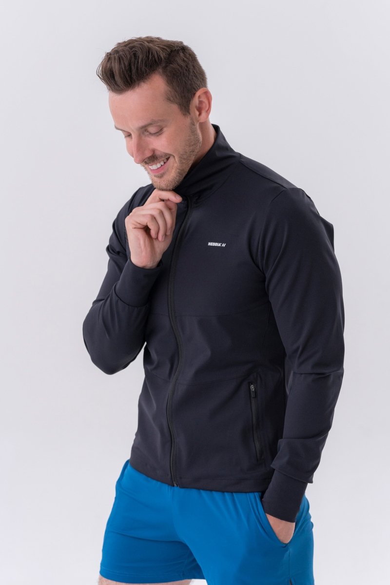 Nebbia Control Sporty Zipper Jacket with Side Pockets 332 - Black - Urban Gym Wear