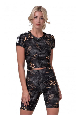 Nebbia Crop Top Active Black 568 - Volcanic Black - Urban Gym Wear