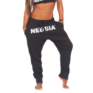 Nebbia Drop Crotch Joggers - Black - Urban Gym Wear