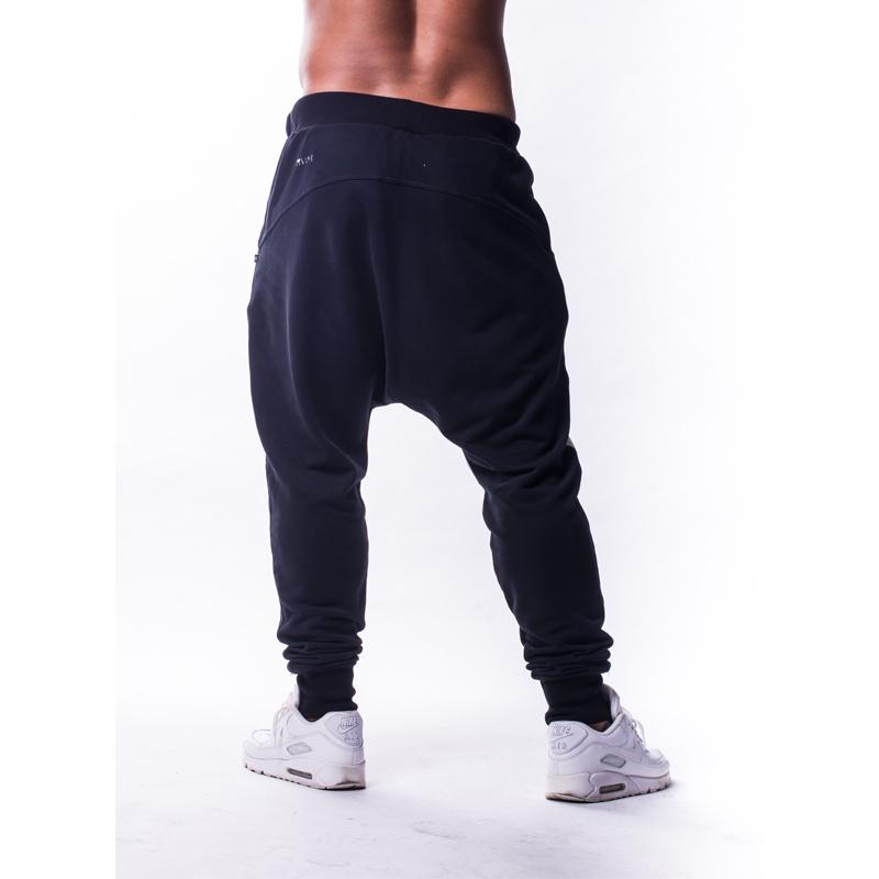 Nebbia Drop Crotch Pants 729 Black Urban Gym Wear