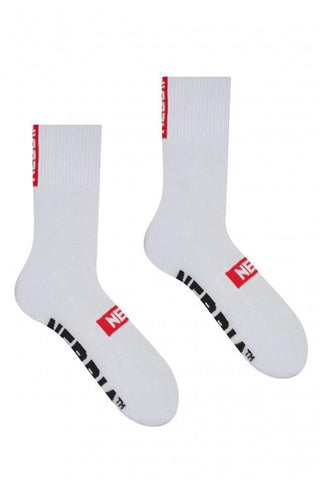 Nebbia EXTRA MILE crew socks 103 - White - Urban Gym Wear