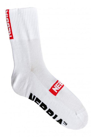 Nebbia EXTRA MILE crew socks 103 - White - Urban Gym Wear