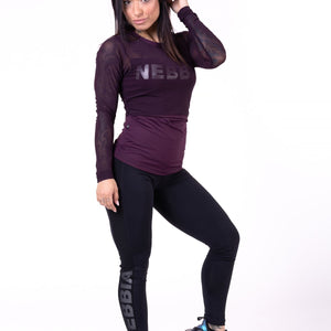 Nebbia Flash-Mesh Longsleeve Shirt 664 - Burgundy - Urban Gym Wear