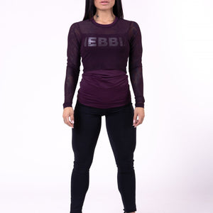 Nebbia Flash-Mesh Longsleeve Shirt 664 - Burgundy - Urban Gym Wear