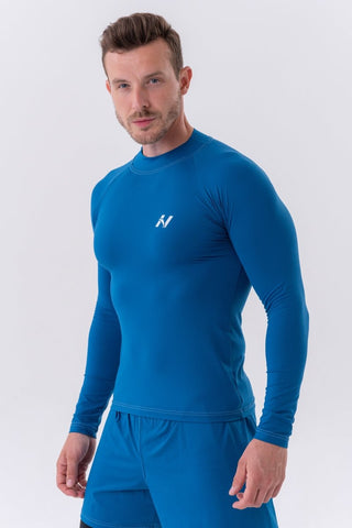 Nebbia Functional T-Shirt with Long Sleeves Active 328 - Blue - Urban Gym Wear