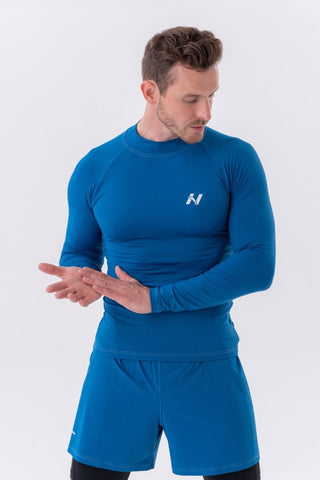 Nebbia Functional T-Shirt with Long Sleeves Active 328 - Blue - Urban Gym Wear