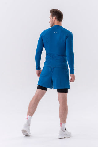 Nebbia Functional T-Shirt with Long Sleeves Active 328 - Blue - Urban Gym Wear