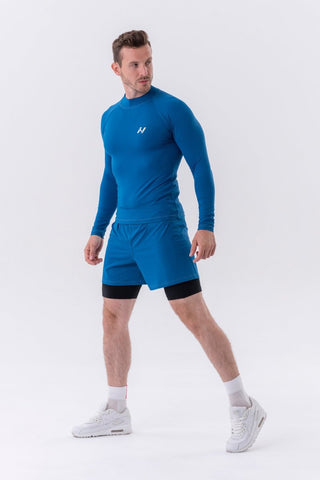 Nebbia Functional T-Shirt with Long Sleeves Active 328 - Blue - Urban Gym Wear