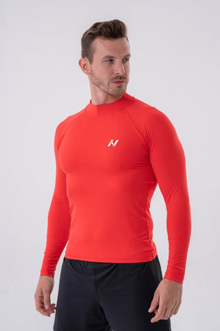 Nebbia Functional T-Shirt with Long Sleeves Active 328 - Red - Urban Gym Wear