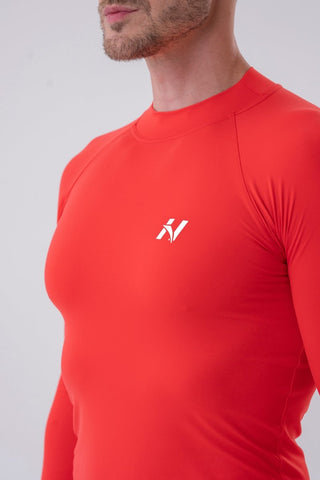 Nebbia Functional T-Shirt with Long Sleeves Active 328 - Red - Urban Gym Wear