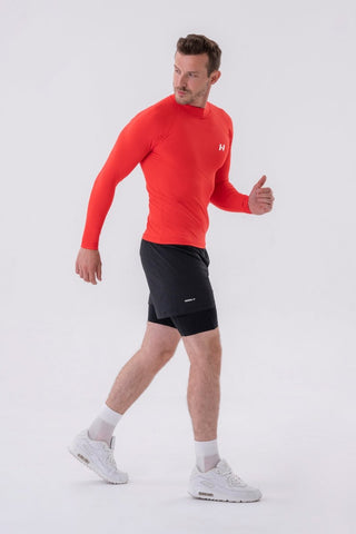 Nebbia Functional T-Shirt with Long Sleeves Active 328 - Red - Urban Gym Wear