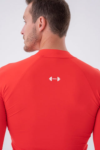 Nebbia Functional T-Shirt with Long Sleeves Active 328 - Red - Urban Gym Wear