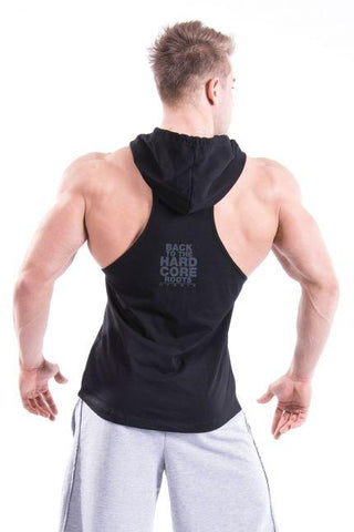 Nebbia Hard Singlet Hood 374 - Black - Urban Gym Wear
