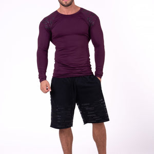 Nebbia Hero Compression Shirt 146 - Burgundy - Urban Gym Wear