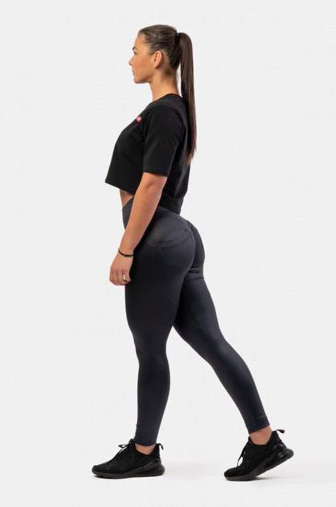 V-Cut High Waist Yoga Pants Gym Leggings Scrunch Butt Heart Booty