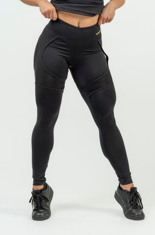 Nebbia High Waist Leggings Intense Mesh - Black/Gold - Urban Gym Wear