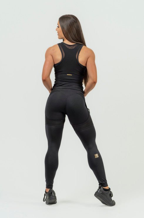 Nebbia High Waist Leggings Intense Mesh Black/Gold Urban Gym Wear