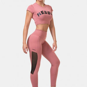 Nebbia High Waist & Mesh Leggings - Old Rose - Urban Gym Wear