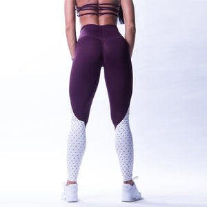 Nebbia High Waist NS Leggings 638 - Burgundy-Vanilla - Urban Gym Wear