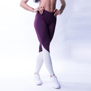 Nebbia High Waist NS Leggings 638 - Burgundy-Vanilla - Urban Gym Wear