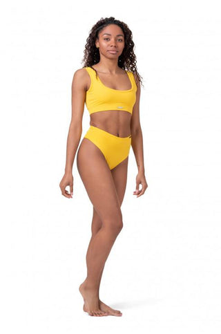 Nebbia High-Waist Retro Bikini Bottom 555 - Yellow - Urban Gym Wear