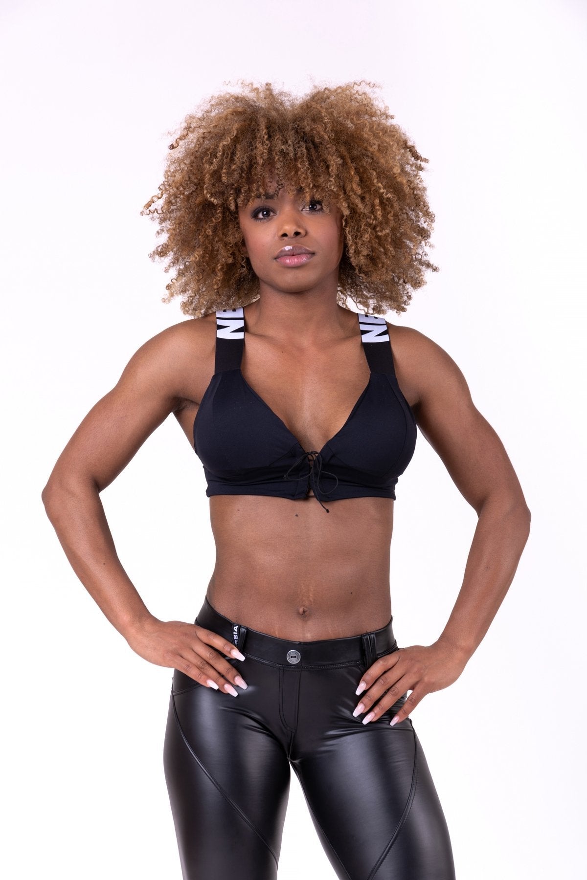 Nebbia Lace-Up Sports Bra 694 - Black – Urban Gym Wear
